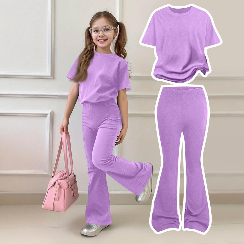Baby Neugeborene Mädchen Jungen Lockeres T-Shirt + Hose Druck Outfits Set