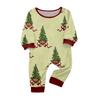 Parent-Child Matching Christmas Print Long Sleeve Neck Loungewear Set with Long Pants