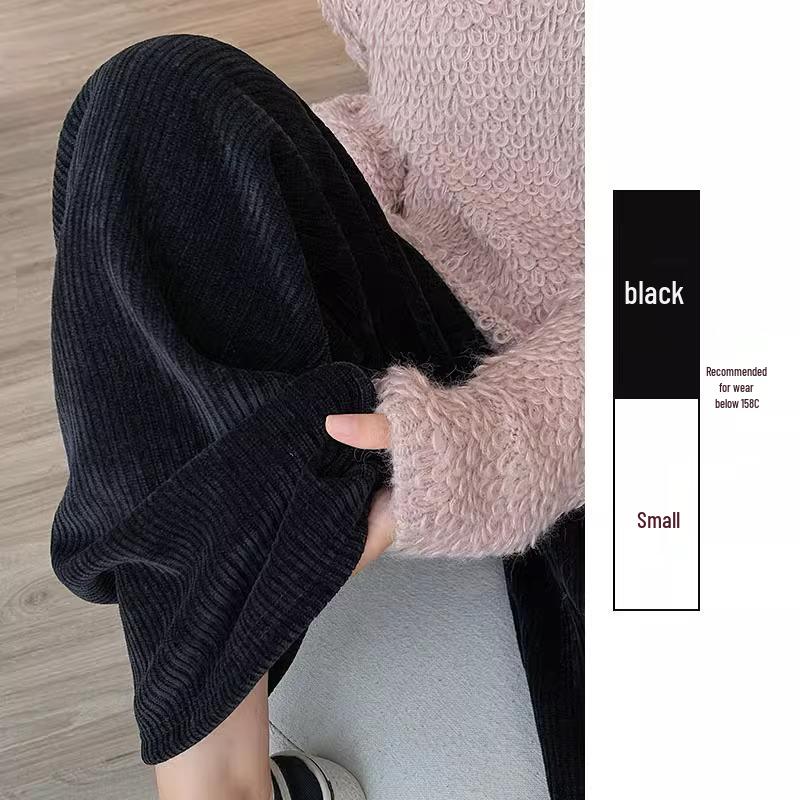 

Женские брюки с высокой талией, облегающие, вязаные из шенилла в корейском стиле, с широкими штанинами (XS) для осени/зимы M (96-110 lbs)