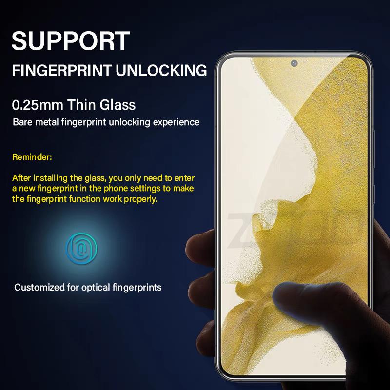 2PCS Tempered Glass For Samsung Galaxy S21 S22 S23 Plus S24 FE S25 S26 Ultra S25edge Screen Protector Fingerprint Unlocking2