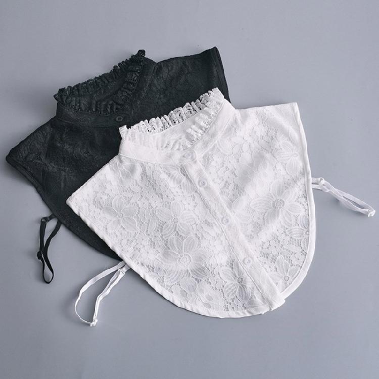 Women Clothes Accessories Wrist Cuffs and Lace Ruffle Half Shirt Fake Collar Set