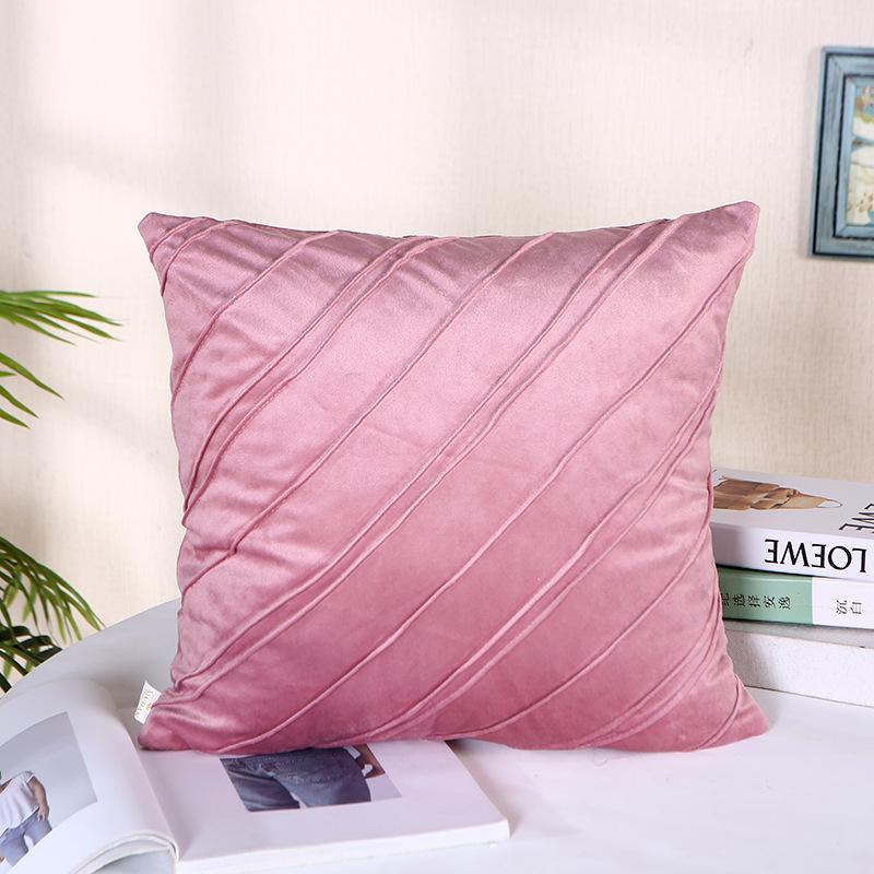 Solid Color Flannel Pillow Case Home Sofa Pillow Bedside Pillow Short Plush Cushion