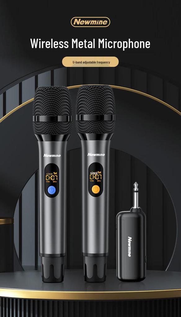 Newman MC110 UHF Wireless Microphone with Lithium Battery for KTV, Singing, Hosting, Speech, and Conference Sound Amplification.