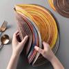 Placemats for Dining Table 1 PC Linen Non-slip Ironing Placemat Teacup Mat Round Plate Mat Flower Mat Kitchenware