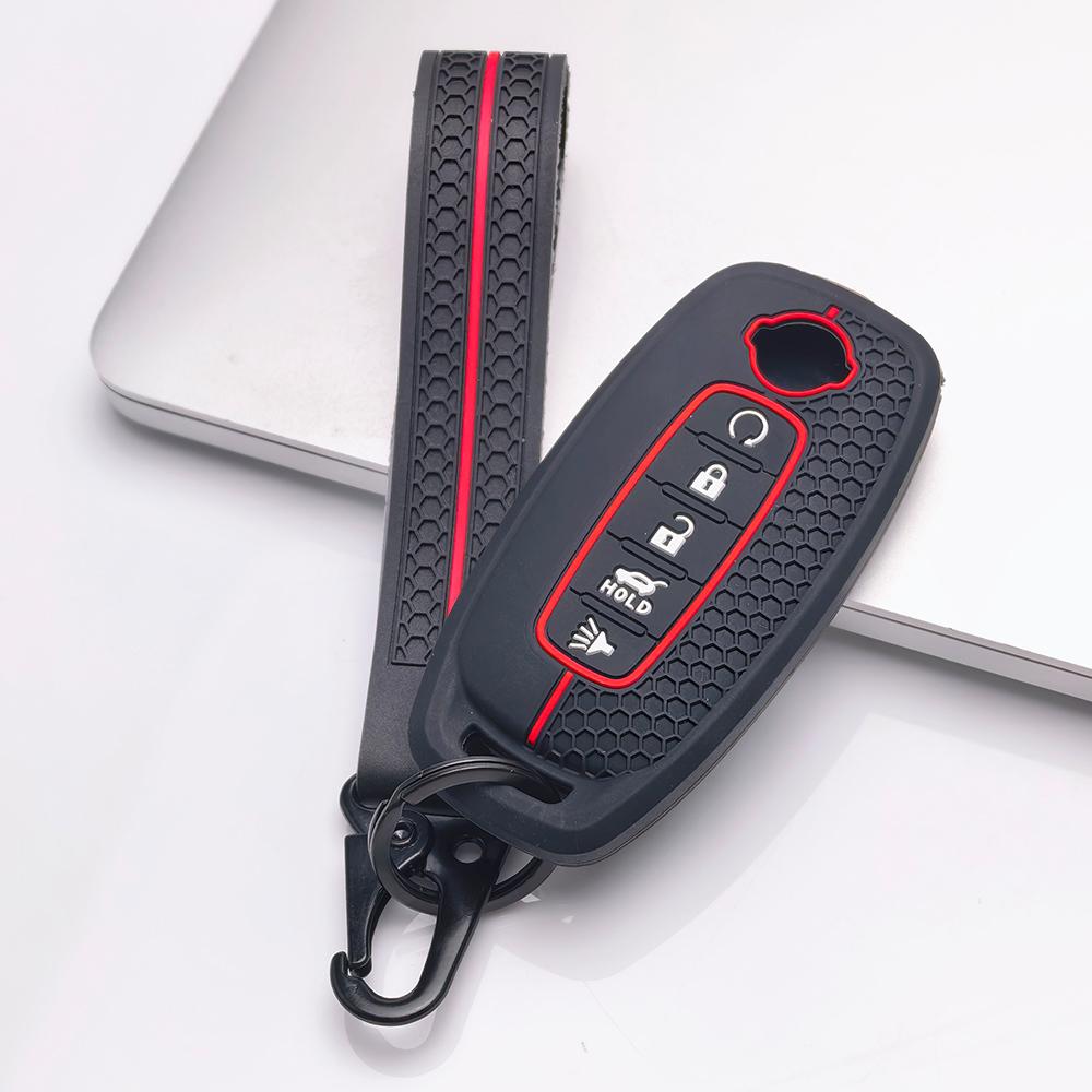 Key Fob Cover for Nissan Altima Models Rogue Pathfinder with Keychain Anti-Scratch Surface Shockproof Structure Soft Grip Texture Easy Install Design