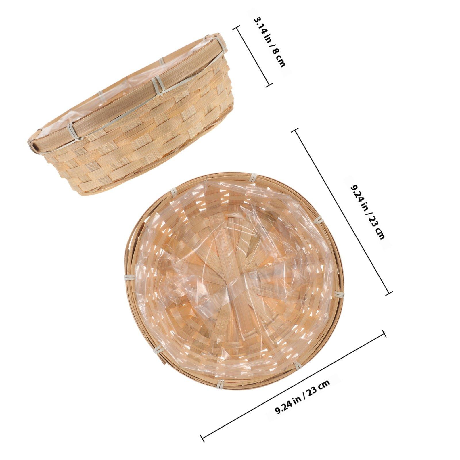 

1Pcs Bamboo Woven Round Basket Eco Friendly Storage Basket for Eggs Bread Fruits Vegetables Chopsticks Easter Decor светло-коричневого