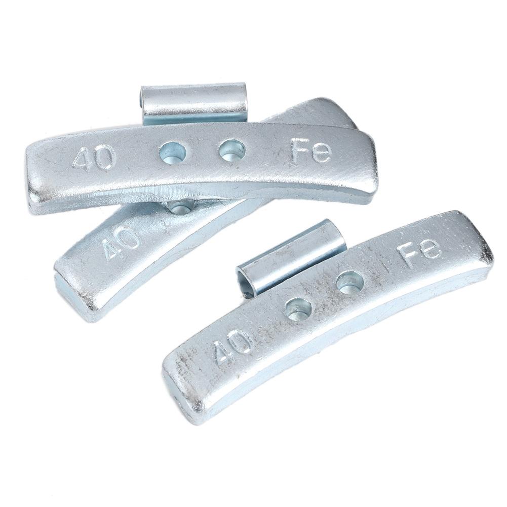 50pcs 40g 1.4oz Clip On Wheel Balance Blocks Aluminum Alloy P Style Tire Weight Balancing Assortment(Without Wheel