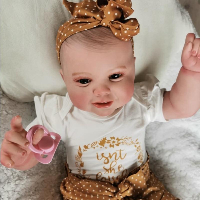 24'' 60CM Reborn Baby Dolls Kodi Cosplay Girl or Boy Miękka tkanina Body PP Bawełna Wypchana Reborn Doll Chubby Cute Smile Baby Doll Zabawki dla dzieci Prezent