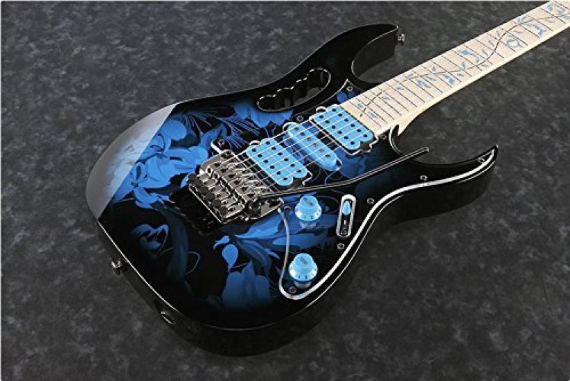 IBANEZ Chitarra elettrica signature di Steve Vai, modello JEM77P-BFP, con motivo floreale blu