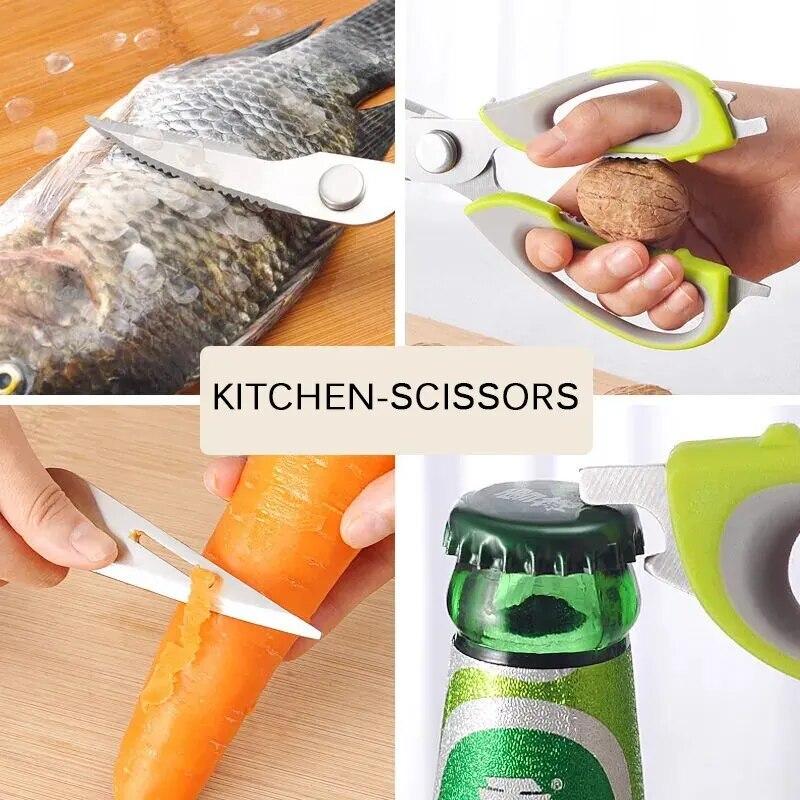 Kitchen Shears Heavy Duty Kitchen Scissors With Cover For Meat Vegetables BBQ Kitchen Accessories Cooking Tools