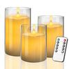 Flickering Flameless LED Pillar Candle Lights with Remote & Embedded Star String for Wishing Wedding Christmas Party Home Decor