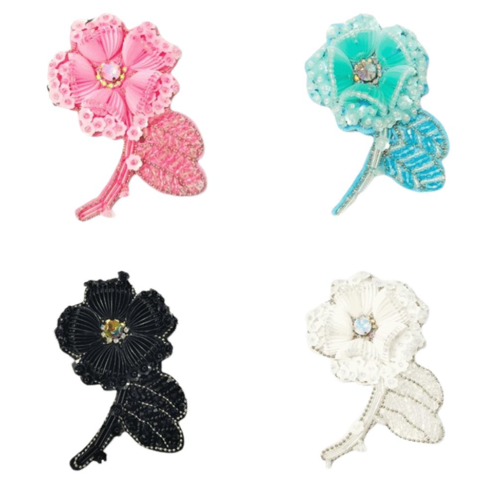 Embroidered Flower Flower Applique Handmade Clothing Ornament Exquisite Beaded Patch  DIY