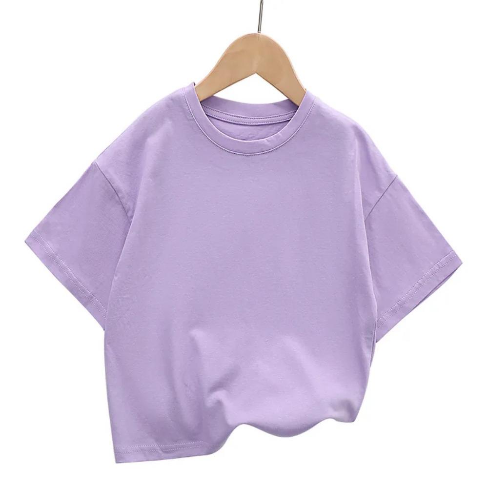 Sommer Kinder Kurzarm T-Shirt Neue Mode Kinder Schulterabfall T-Shirt Top Baumwolle Trendiges Schüler T-Shirt 2-12 Jahre
