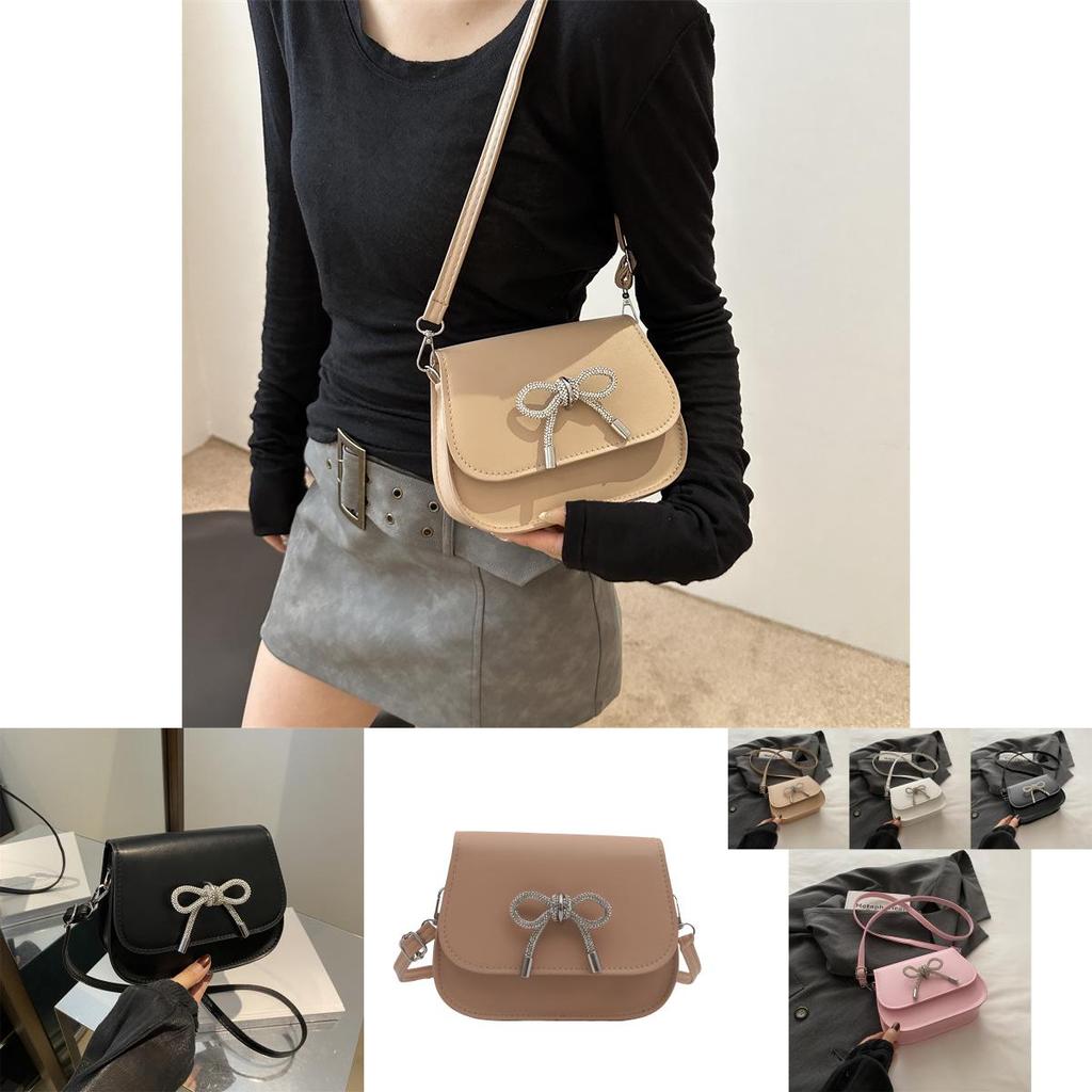 Chic French-inspired Pu Leather Crossbody Bag For Women Stylish Summer 2024 Shoulder Bag With Bowknot