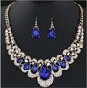 Cross-border Jewelry Wish Explosion, Amazon Hot Sale, European and American Big Gem Exaggerated Necklace Set, Jewelry Set