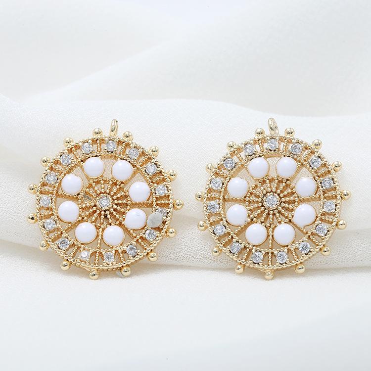 

14k Gold-Plated Zircon Ferris Wheel Pendant Necklace H-3723