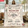 Best Mom Ever Print Flannel Blanket,Soft Throw Blanket for Mom,Mother's Day Birthday Gift from Daughter Son,Cozy Home Decor
