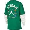 Jordan T-Shirt Air Fake Two-Piece Round Neck Long Sleeve Kids tops Light-Green IF3738-302