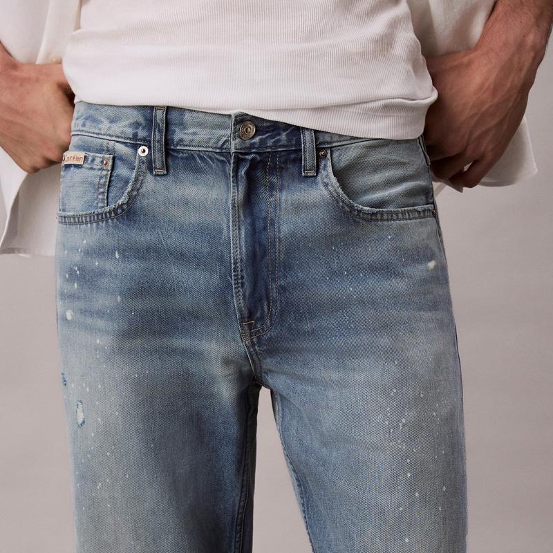 Calvin Klein Jeans Men's X7J Denim Light Blue Moderate Straight Fit Pants 4RC717G