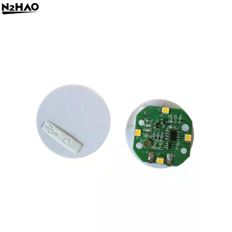 1*Plastic Tapping/Sound Control Lighting Toy 38mm Rechargeable LED Light Night Lamp DIY Dollhouse Accessories Wall Bedside Lamp