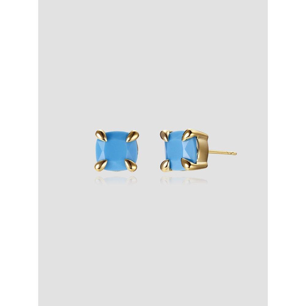 Turqouise Giant Prong Earrings_Gold