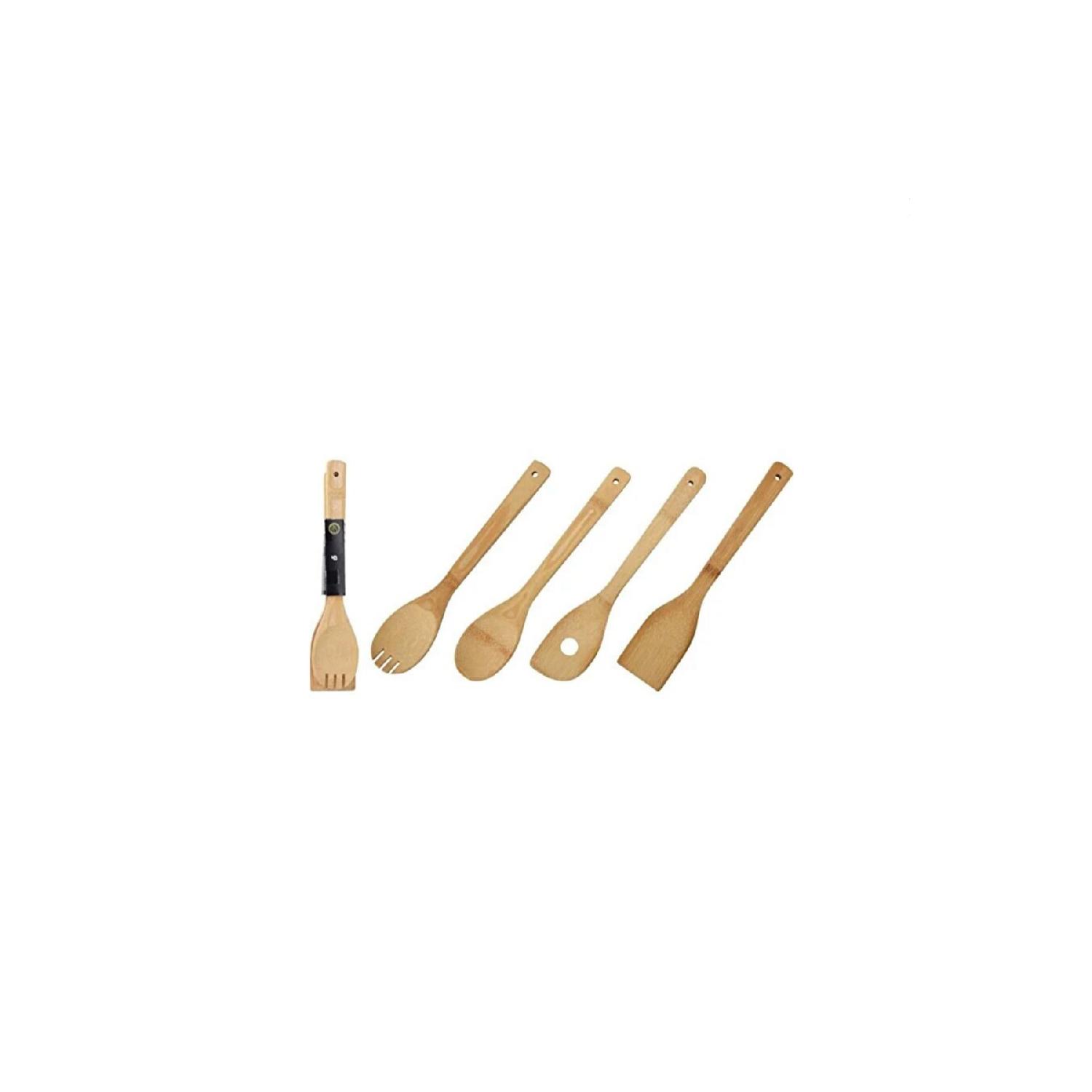 

Set Of 4 Wooden Serving Set Wooden Dinner Spoons Cornered And Long 4 Pieces