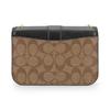 Coach Georgie 20 Chain Shoulder Bag With Turnlock Closure Coated Canvas And Leather Women Shoulder Bag Black Khaki Brown 7287-IMCBI