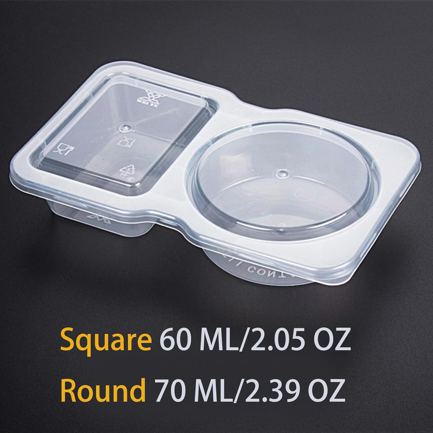 

10pcs Double Compartment Snack Container Box for Sampling Plastic Compartment Snack Containers Kitchen Leak-Proof
