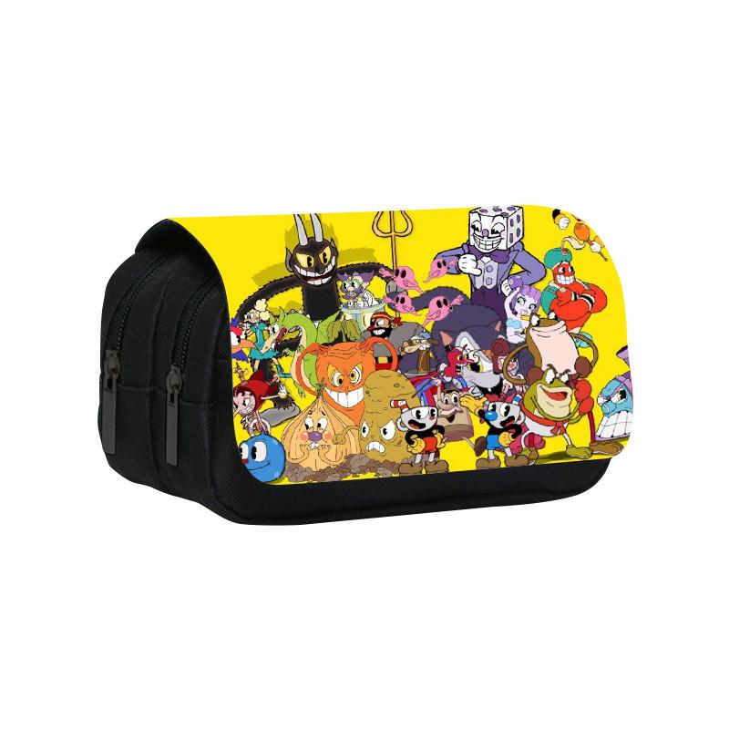 Cuphead Themed Travel Pencil Bag With Durable Polyester Material For Teens And Kids