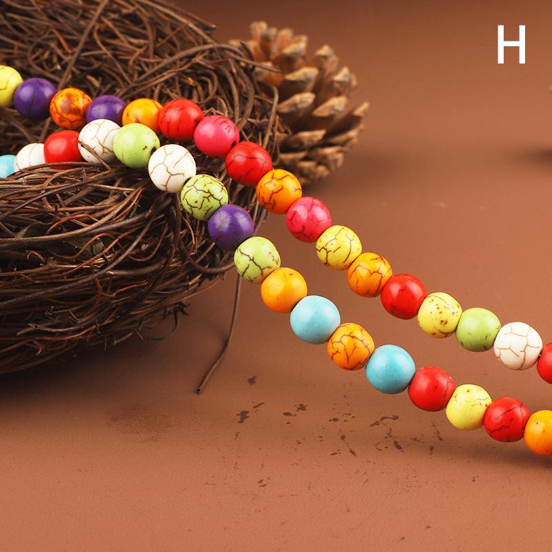 Turkusowe Koraliki w Odcieniu Zielonkawym do Tworzenia Bransoletek DIY – Sznur Okrągłych Koralików