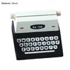1Set 1:12 Miniature Typewriter Model Lightweight Multifunctional Wood Dollhouse Simulation Black Typewriter Shooting Props
