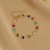 Vintage Creative Heart Shape Crystal Bead Gold- Bracelet With Love For Women Girl Birthday Party Jewelry Gift