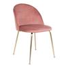 2 Pink Velvet Dining Chairs with Brass Legs
