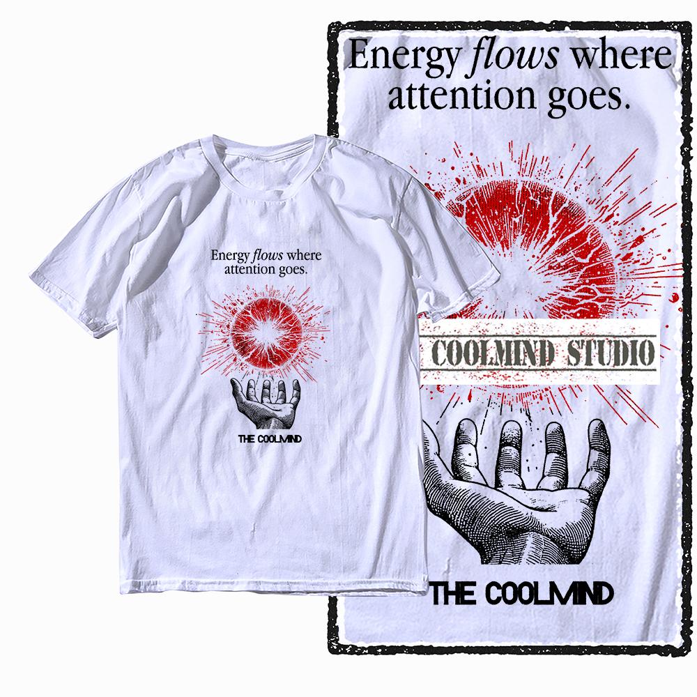 Coolmind X0075 Energy Focus Cosmic Focus Graphic Tee Cotton Exclusive Men Tshirt Streetwear T Shirt for Men Tee Shirt