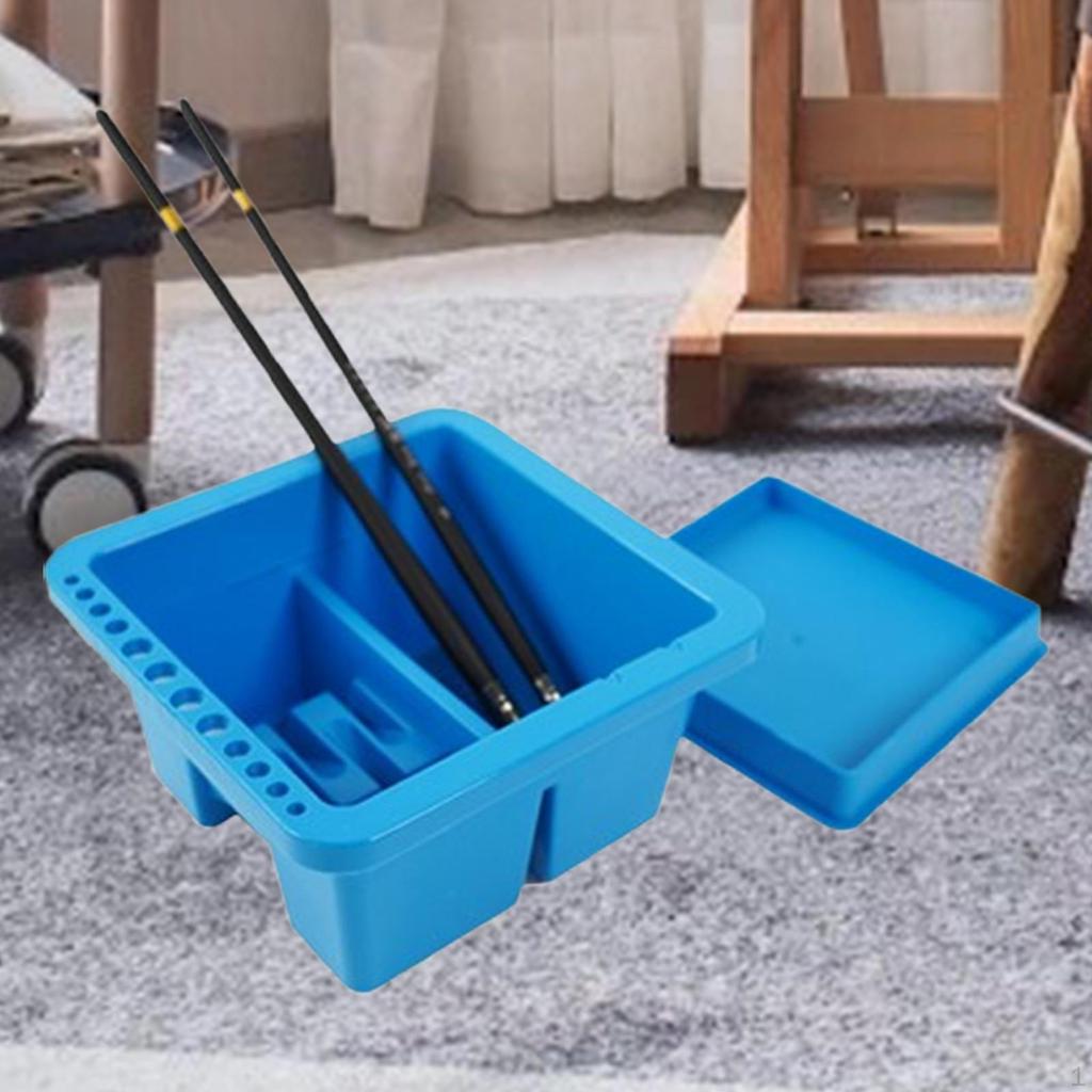 Paint Brush Basin Artist Pen Washer Bucket with Lid for Oil Painting Art Supplies