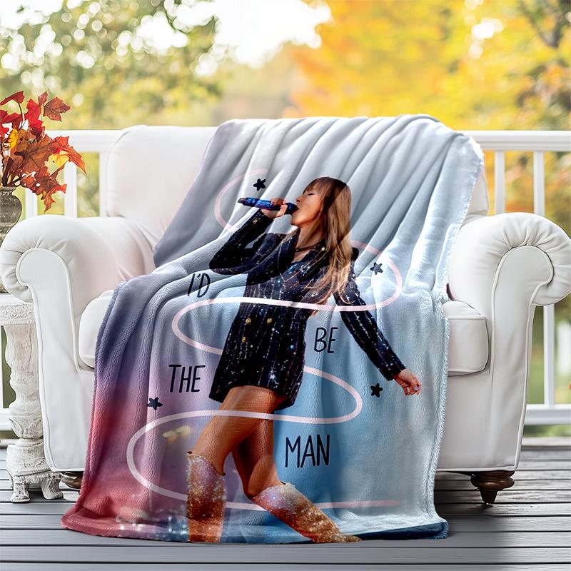 TS Fan Flannel Blanket Soft All-Season Throw, Design for Camping, Car Travel, Hiking Sofa, Bed, Office Perfect Gift for Parties