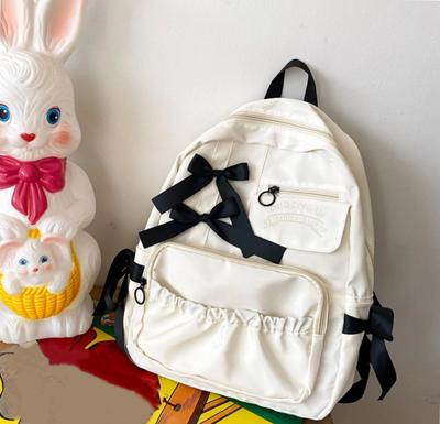 Japanese Anime Peripheral College Style Cute Contrast Color Bow Folds Personality Soft Girl Student School Bag Backpack Female