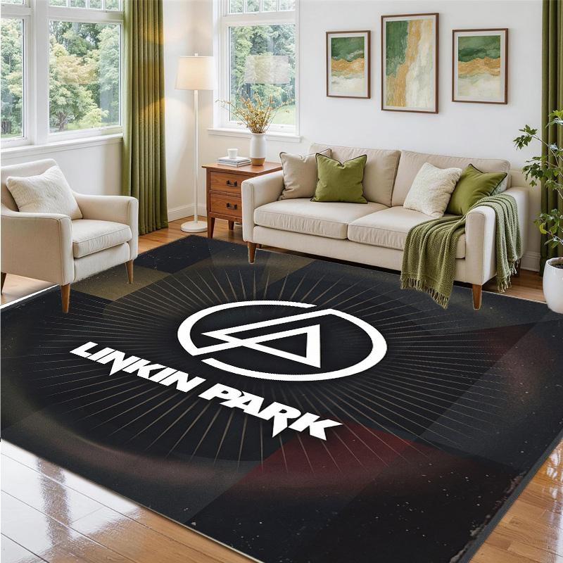 Linkin Park Design Crystal Velvet Rug Soft Decorative Mat for Bedroom Entrance