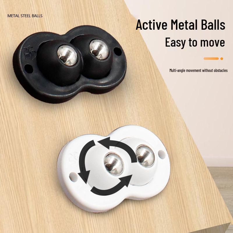 Silent Nylon Ball Bearing Casters - No-Drill Universal Steel Furniture Wheels