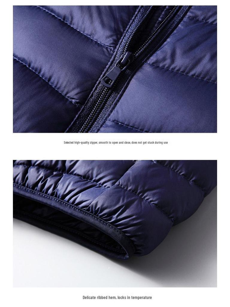 2024 Men's Lightweight White Duck Down Hooded Jacket - Short, Warm, Long Sleeve Outerwear