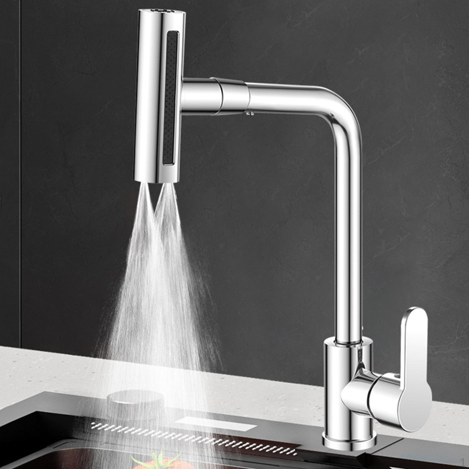 

Современный матовый кухонный кран с настраиваемой струей воды серебряный