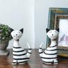 2pcs Minimalist Cat Statue Modern Miniatures Figurine Crafts Animal Sculpture  New Year
