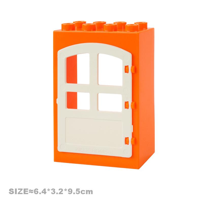 Große Bausteine Haus Zubehörteile Dach Fenster Wand Konstruktion Zusammenbauen Duplo Steine Lernspielzeug für Kinder Geschenk