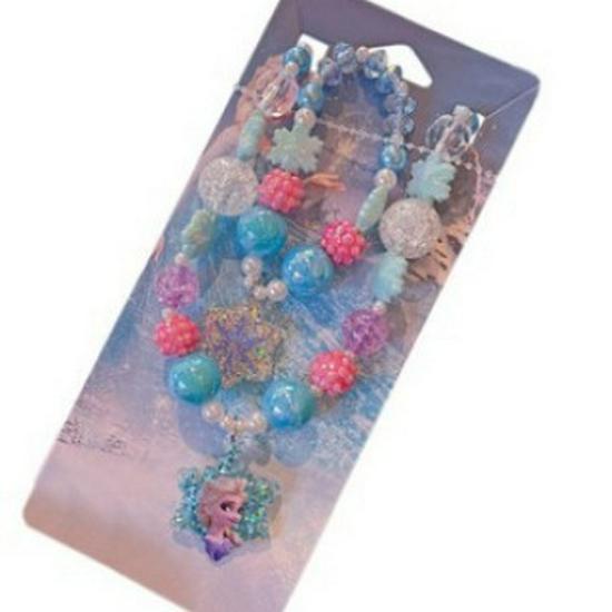 Frozen Princess Kids' Necklace & Bracelet Gift Set for Christmas or Birthday