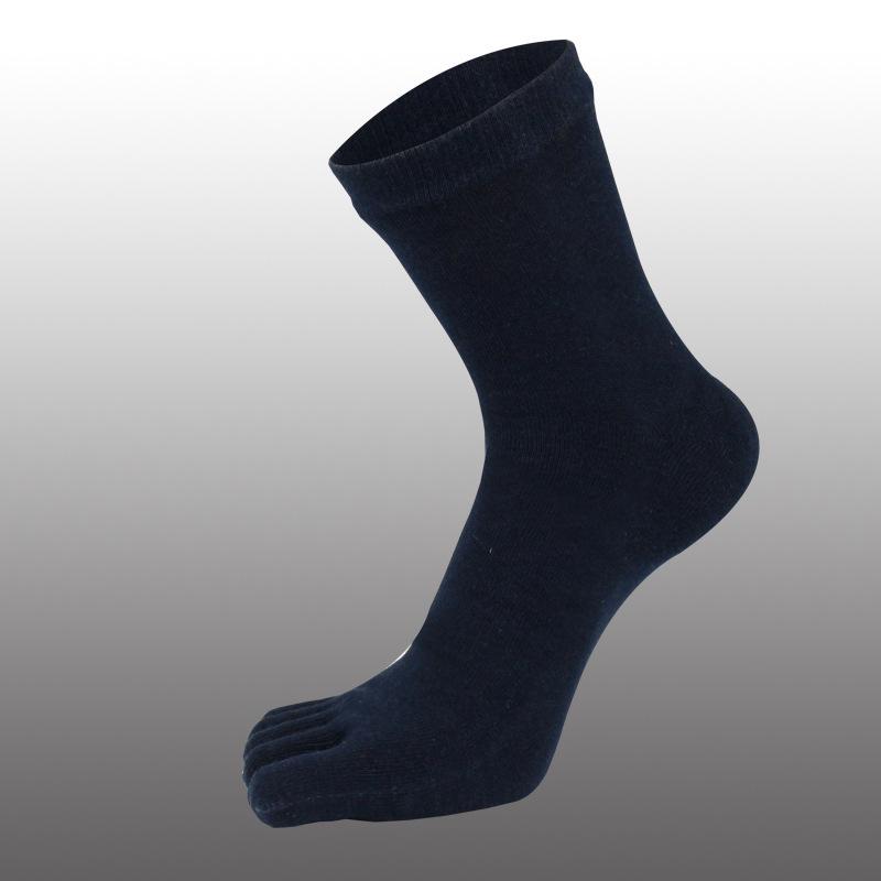 Herrstrumpor med fem tår i bomull, svettabsorberande, enfärgade, kort skaft