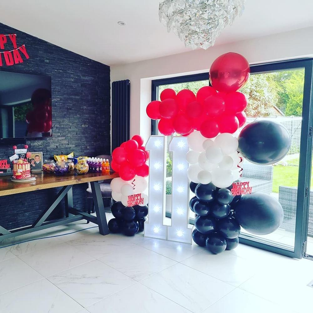 Zwart Witte Ballonnen Boog Kit Rode Confetti Ballon Slinger Bruiloft Verjaardag Babyborrel Kinder Verjaardagsfeest Decoratie Globos