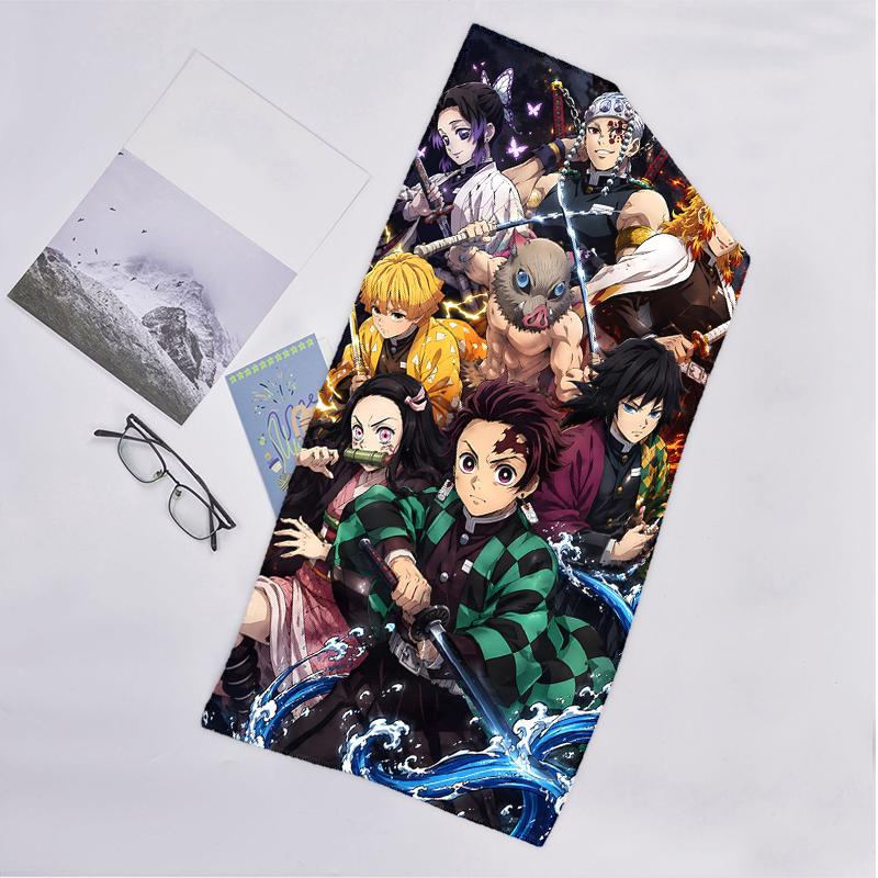 Demon Slayer Fashion Beach Towel: Ideal for Summer Adventures Soft, absorbent and quick drying suitable for swimming and bathing