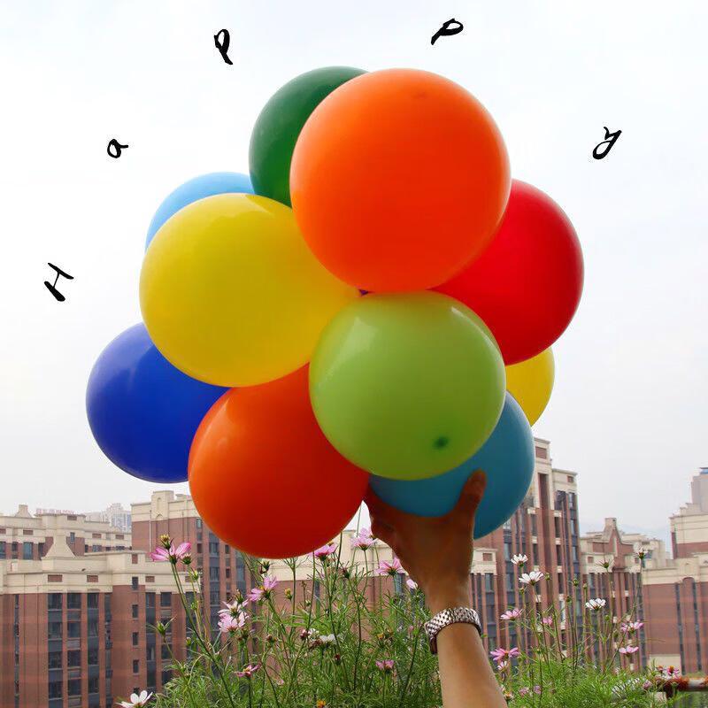 Jiayan Farbige Luftballons, Neujahrsdekorationen, Geburtstagsfeier-Szene-Aufbau, Latex Outdoor Handheld Foto-Luftballons, 21 Stück
