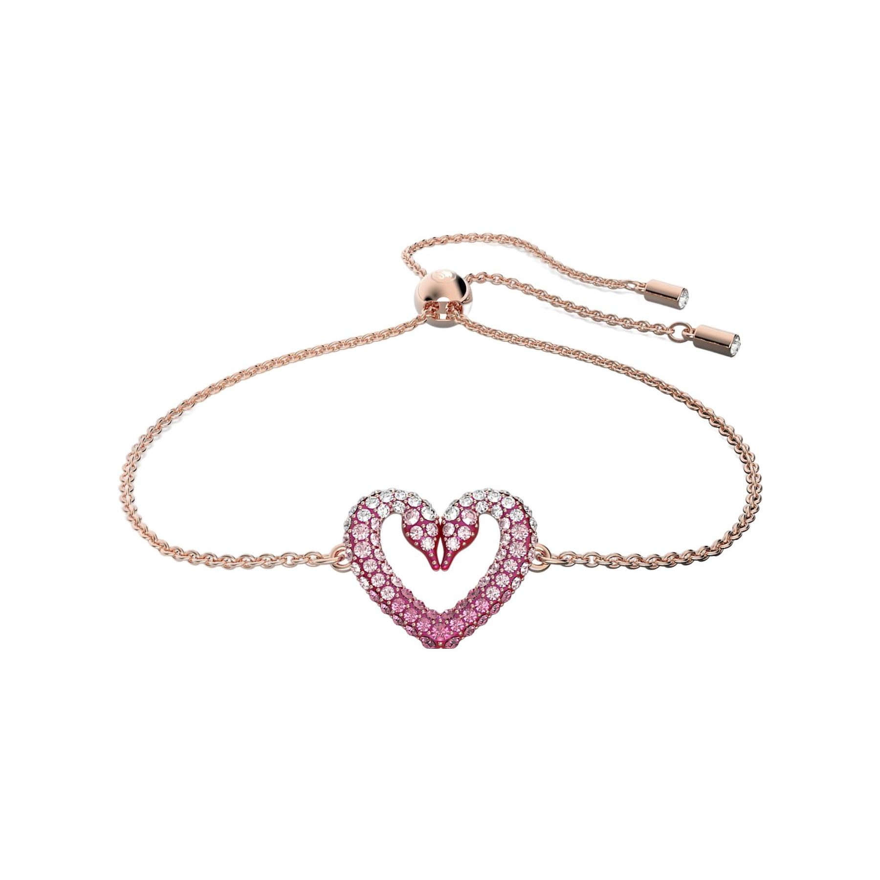 Swarovski Una Heart-Shaped Crystal Bracelet Women Bracelet Pink 5640300 Box (Random Color)