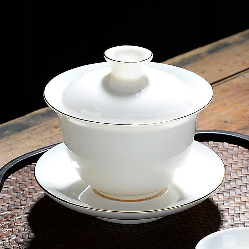Dehua White Porcelain Gaiwan Tea Set